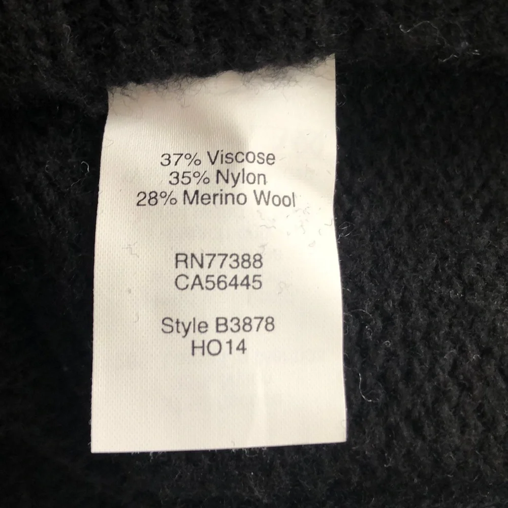 J.Crew Wool Blend Black/White Pullover Sweater Small